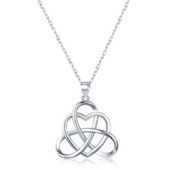 Collar Corazon Nudo Celta Plateado