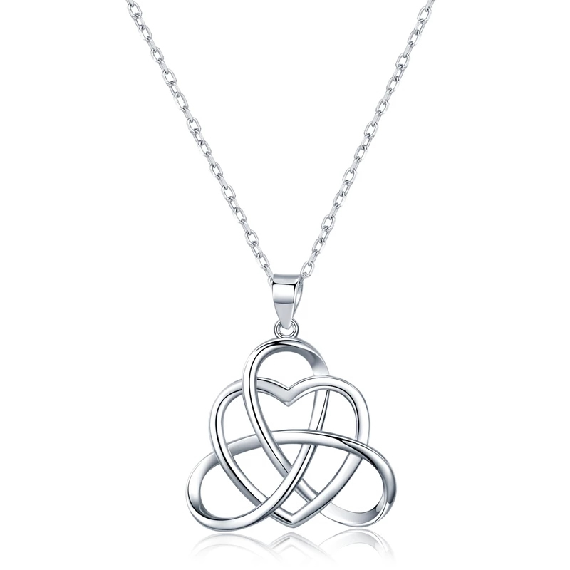 Collar Corazon Nudo Celta Plateado