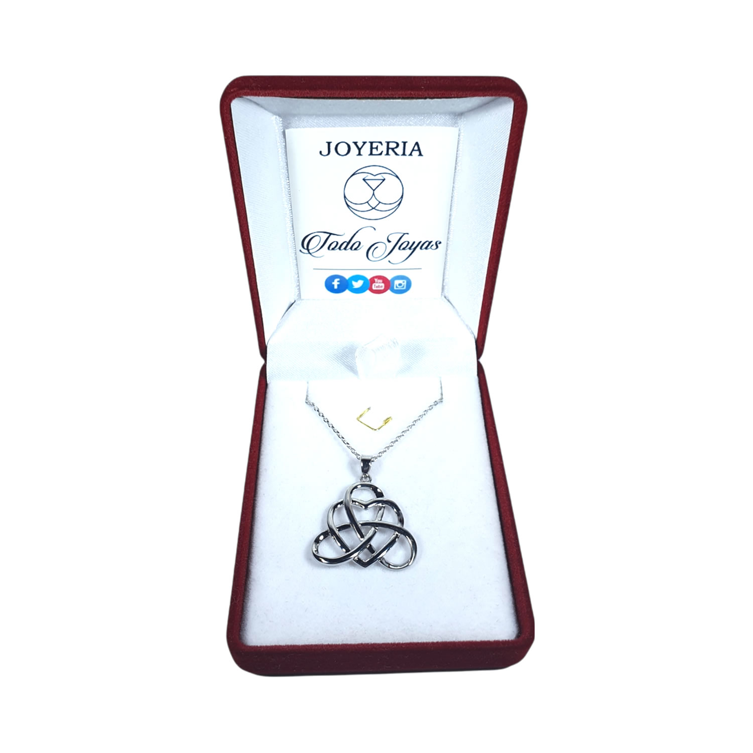Collar Corazon Nudo Celta Plateado - Imagen 2