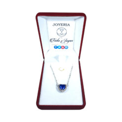 Alternative view of Collar Mini Corazon Azul Titanic Plateado