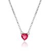 Collar Mini Corazon Cristal Rojo