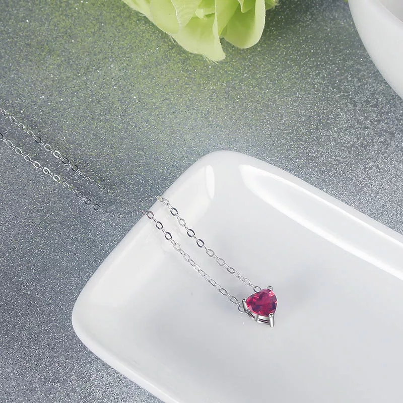 Collar Mini Corazon Cristal Rojo - Imagen 4