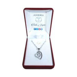 Alternative view of Collar Doble Corazon Interior Plateado