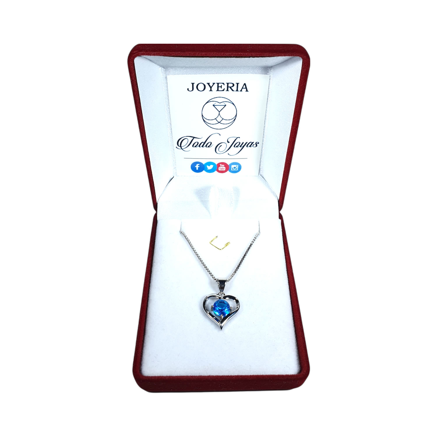 Collar Corazon Elegante Azul - Imagen 2