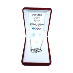 Alternative view of Collar Infinito Corazon Plateado