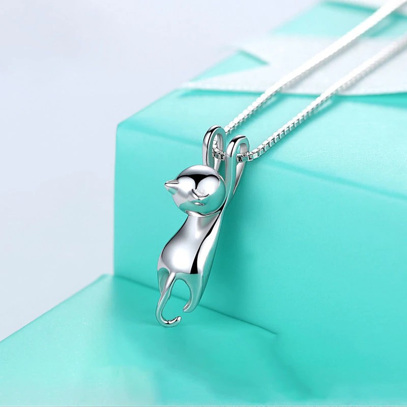 Collar Gato Golgante Plateado - Imagen 4