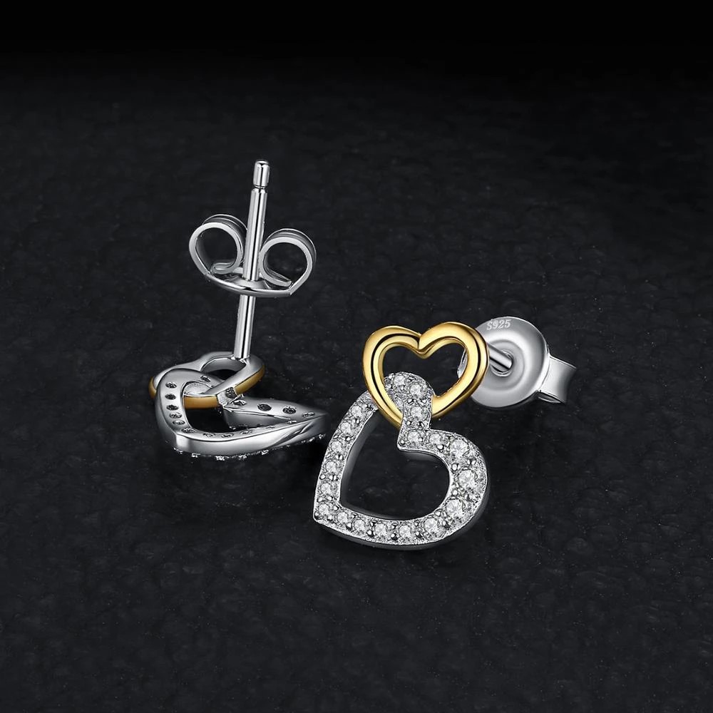 Aros Plata 925 Doble Corazon - Imagen 4