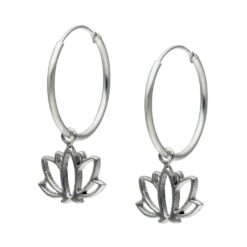 Aros Plata 925 Argolla Flor de Loto