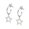 Aros Plata 925 Estrella Semi Argolla