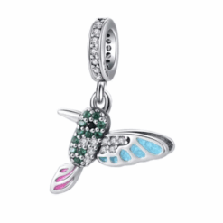 Charm Dije Plata 925 Colibri Picaflor Una Cara