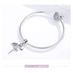Alternative view of Charm Dije Plata 925 Cruz Ojo Turco