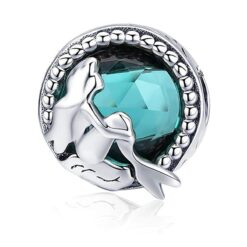 Charm Dije Plata 925 Sirena Cristal