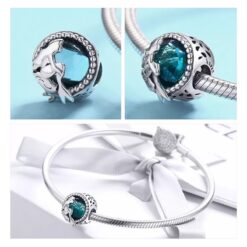 Alternative view of Charm Dije Plata 925 Sirena Cristal