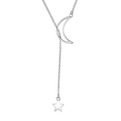 Collar Plata 925 Luna y Estrella
