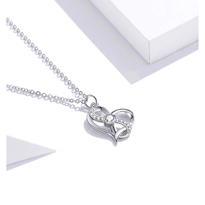 Collar Plata 925 Corazon Infinito Entrelazado - Imagen 6