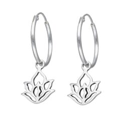 Aros Plata 925 Argolla Flor de Loto