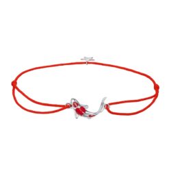 Pulsera Plata 925 Hilo Rojo Pez de la Suerte