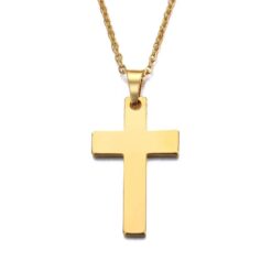 Collar Cruz Acero Quirurgico 316L Dorada