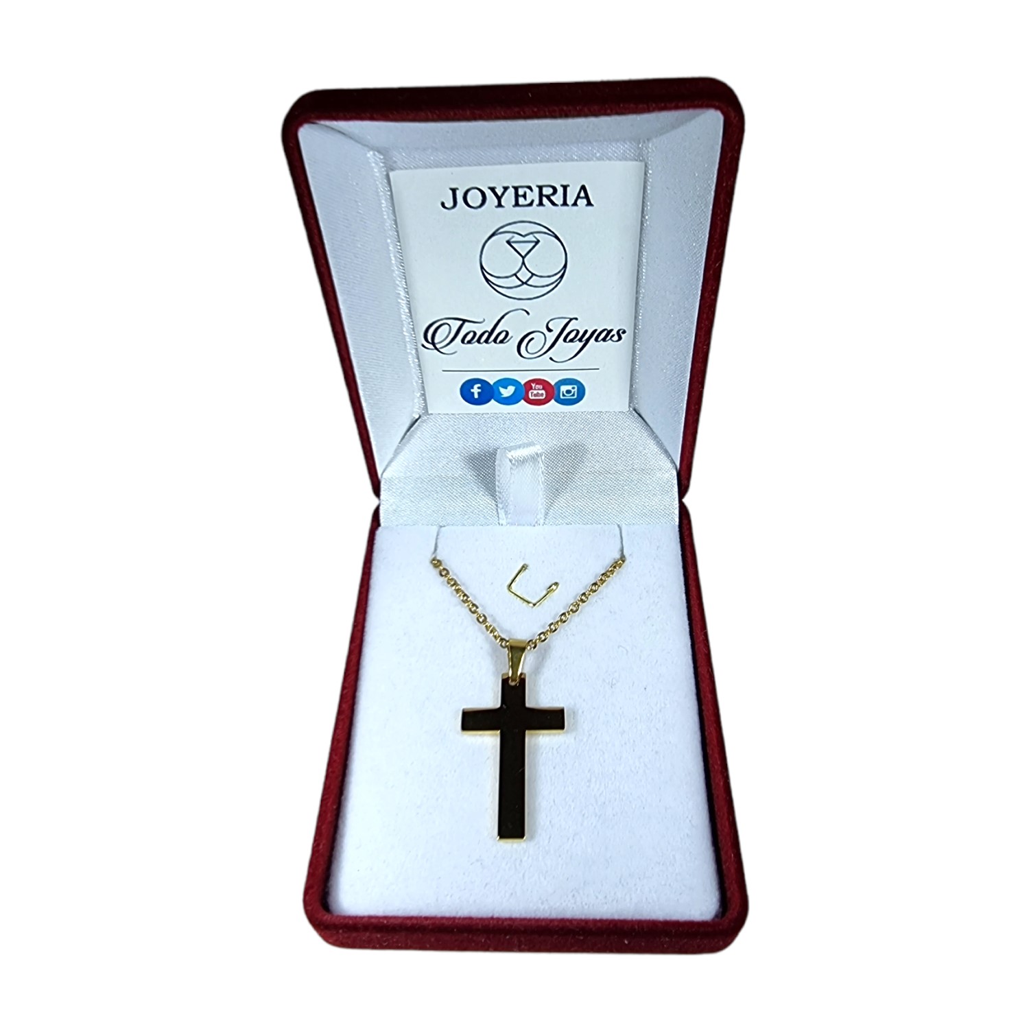 Collar Cruz Acero Quirurgico 316L Dorada - Imagen 2