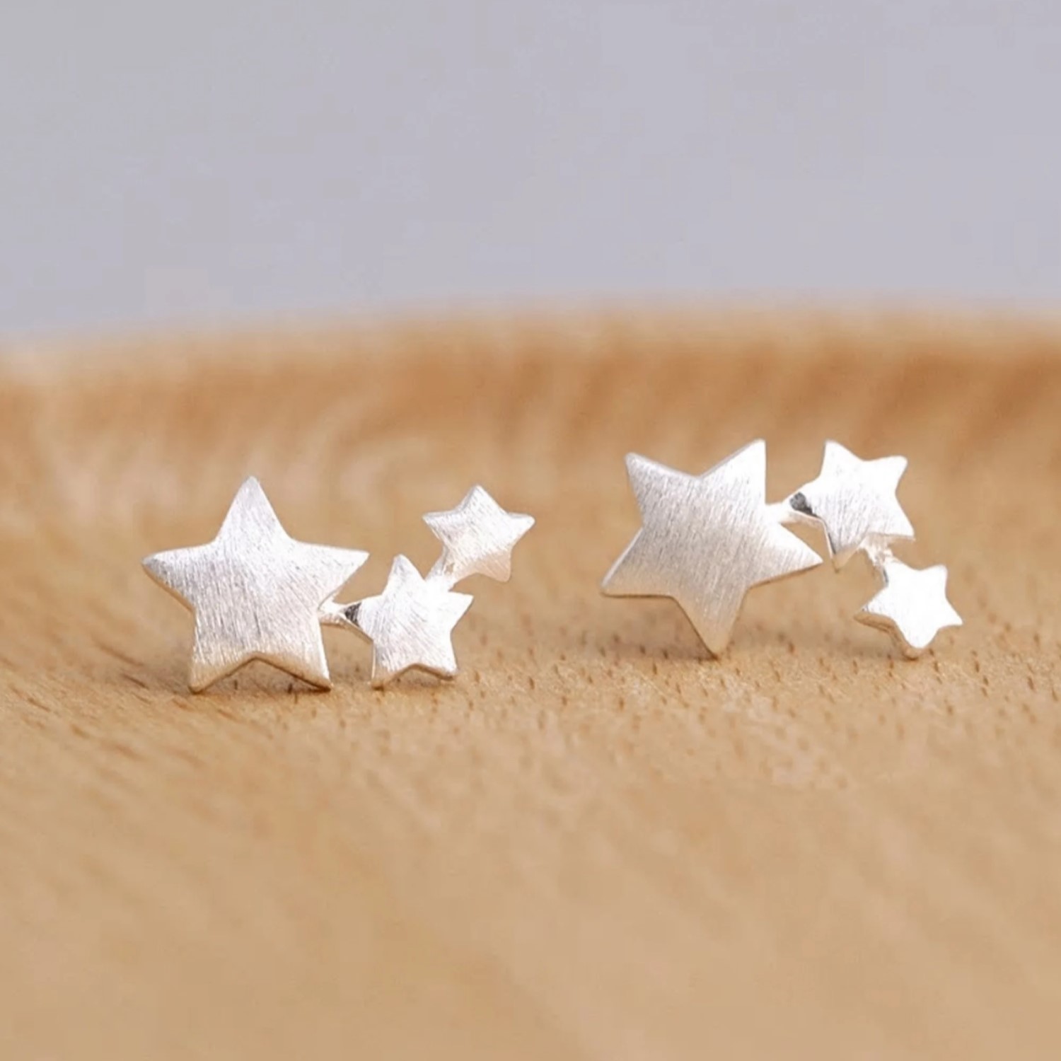 Aros Triple Estrella Plateada - Imagen 3