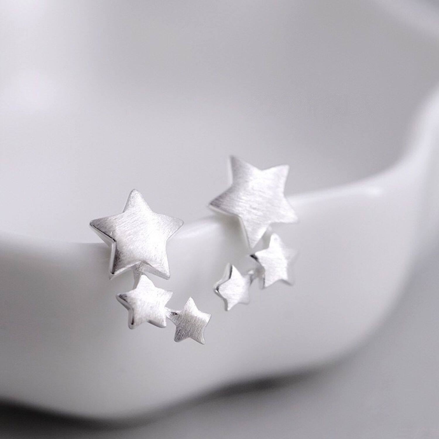 Aros Triple Estrella Plateada - Imagen 4