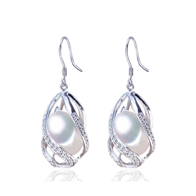 Aros Plata 925 Perla Cultivada Gota