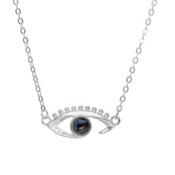 Collar Plata 925 Ojo Te Amo en 100 idiomas
