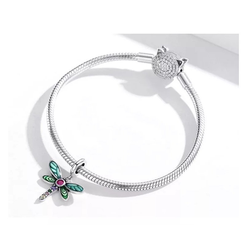 Charm Dije Plata 925 Libelula Multicolor - Imagen 4