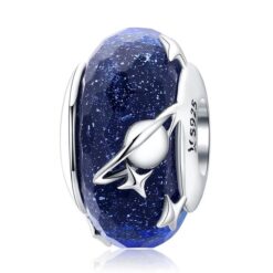 Charm Dije Plata 925 Cristal Murano Galaxia Estrella