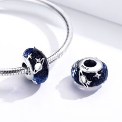 Alternative view of Charm Dije Plata 925 Cristal Murano Galaxia Estrella