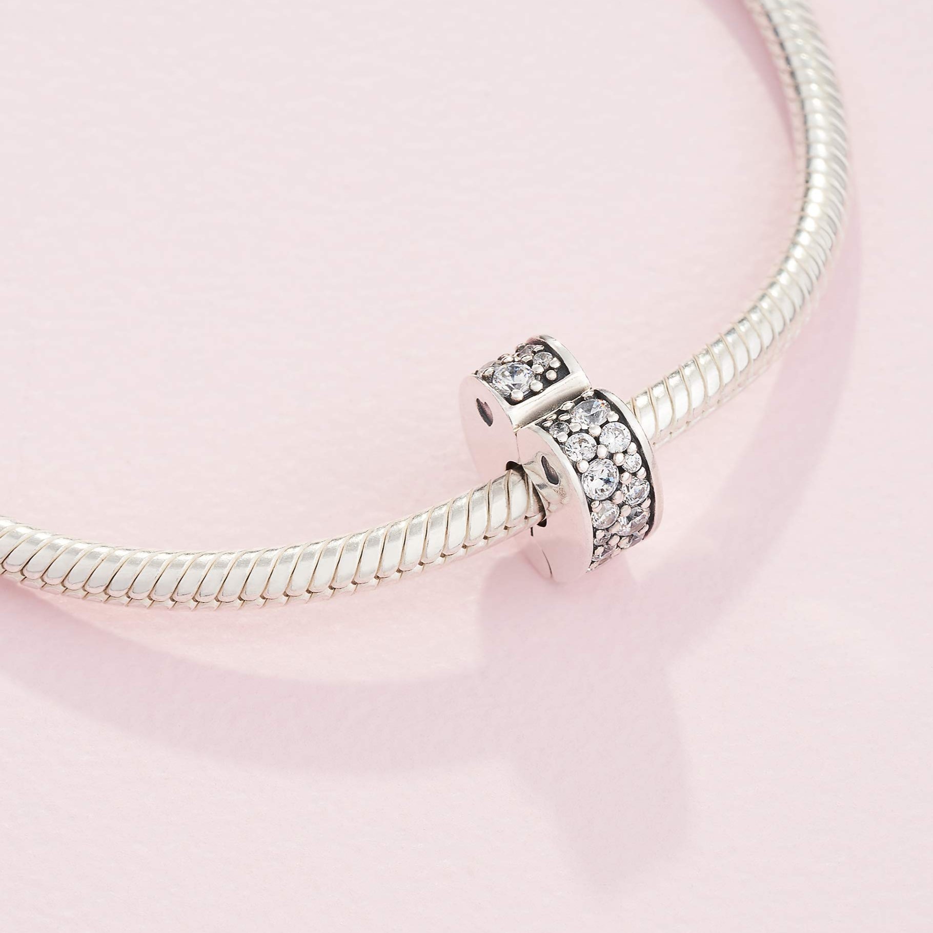 Charm Dije Plata 925 Separador Clip Corazon - Imagen 2