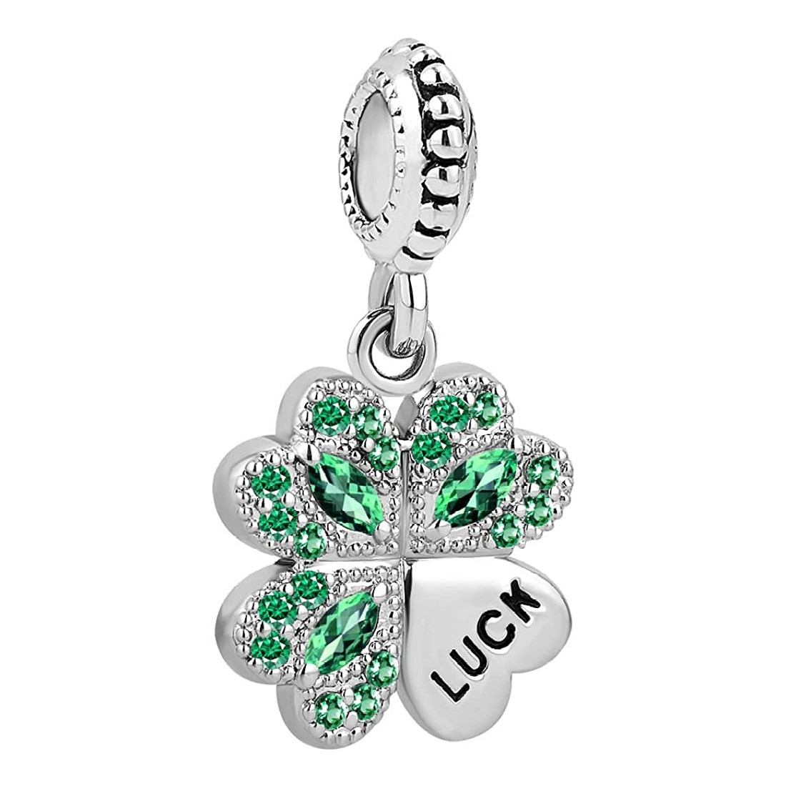 Charm Dije Plata 925 Colgante Trebol 4 Hojas Luck