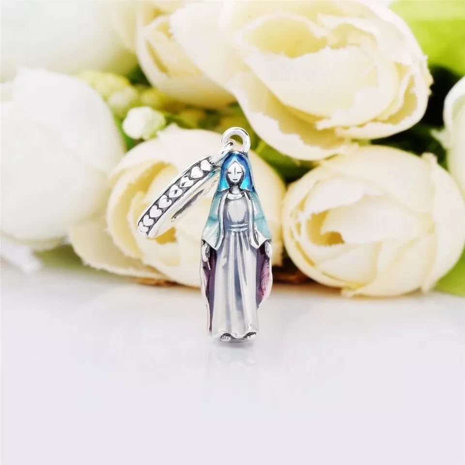 Charm Dije Plata 925 Colgante Virgen Maria - Imagen 2
