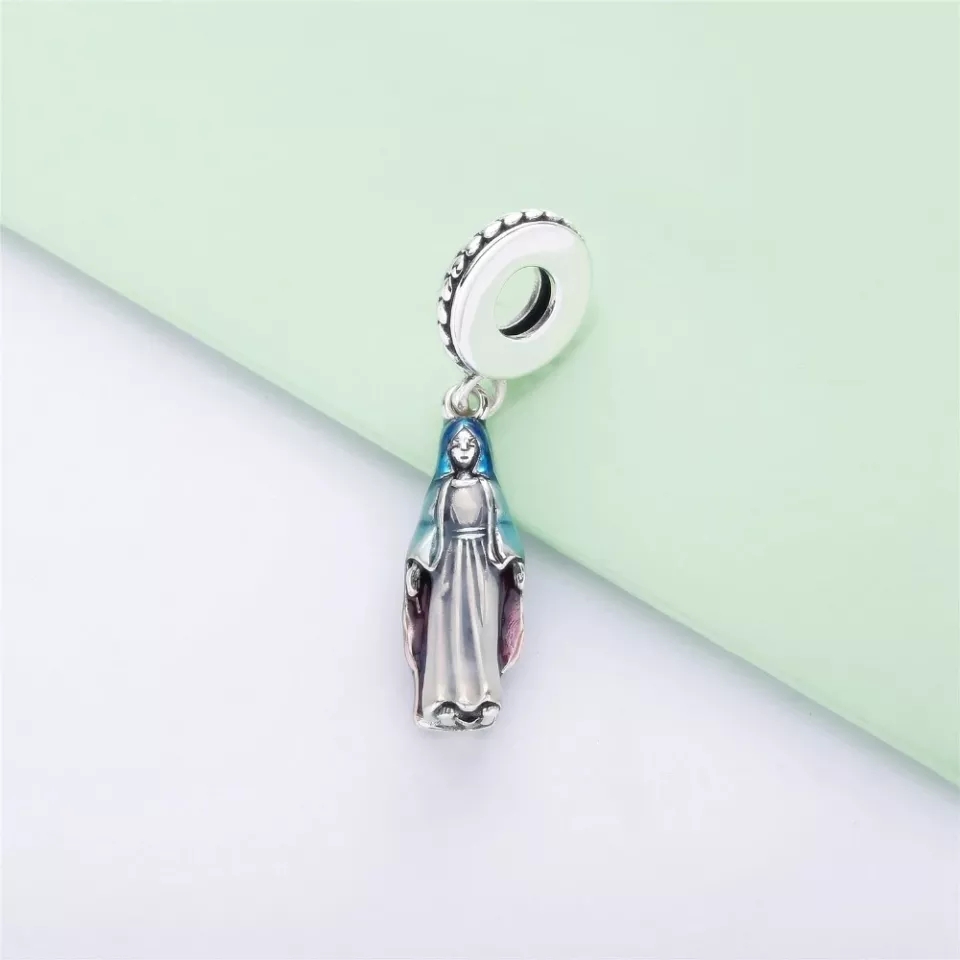 Charm Dije Plata 925 Colgante Virgen Maria - Imagen 4
