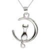 Collar Plata 925 Gato en Luna