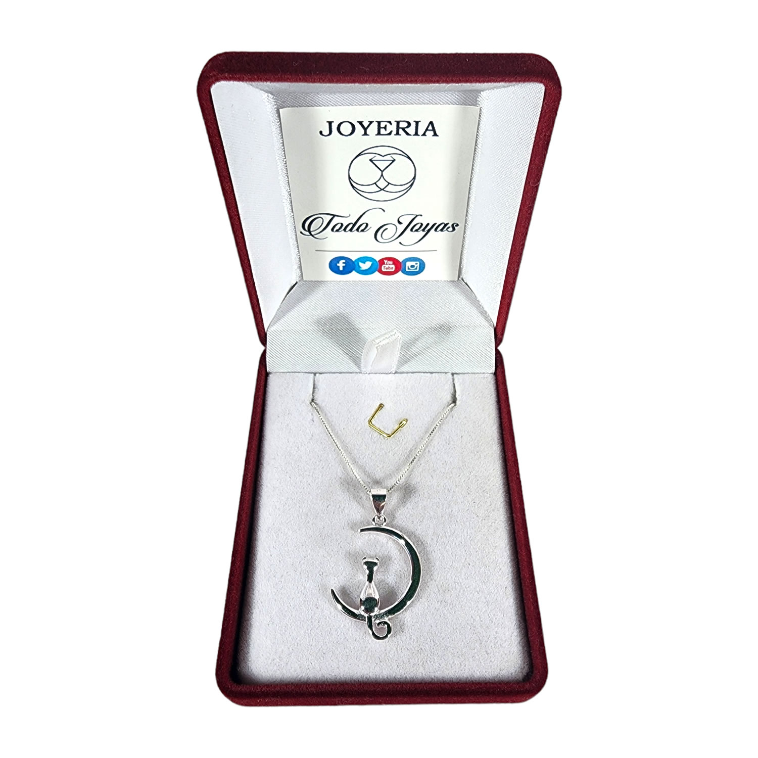 Collar Plata 925 Gato en Luna - Imagen 2