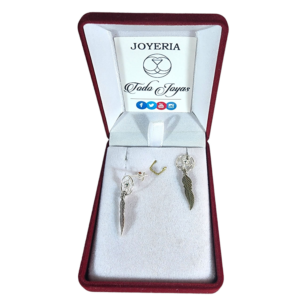 Aros Plata 925 Atrapa Sueños Pasador - Imagen 2
