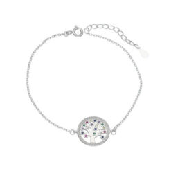 Pulsera Plata 925 Arbol Multicolor