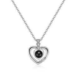 Collar Corazon Te Amo en 100 Idiomas Love Plateado