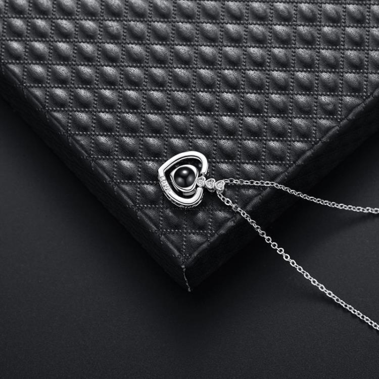 Collar Corazon Te Amo en 100 Idiomas Love Plateado - Imagen 6