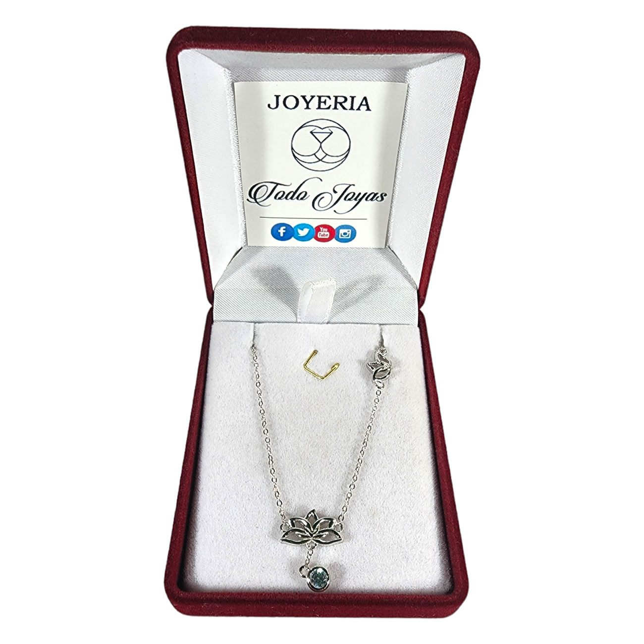 Collar Plata 925 Flor de Loto y Circon - Imagen 2
