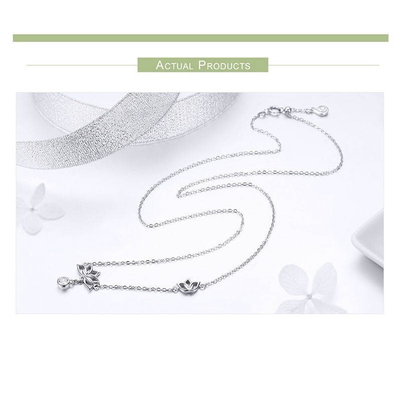 Collar Plata 925 Flor de Loto y Circon - Imagen 3