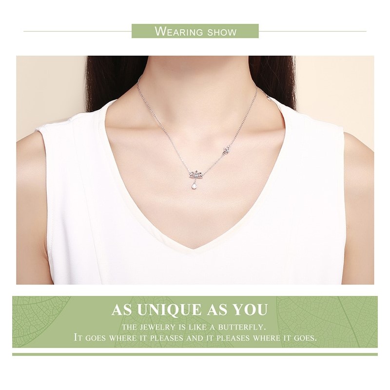 Collar Plata 925 Flor de Loto y Circon - Imagen 5