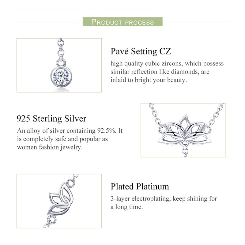 Collar Plata 925 Flor de Loto y Circon - Imagen 6