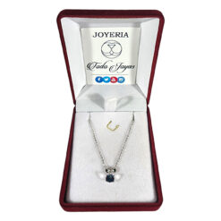 Alternative view of Collar Plata 925 Cinta y Cristal Azul Tornasol