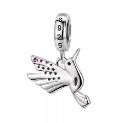 Alternative view of Charm Dije Plata 925 Pajaro Colibri Multicolor