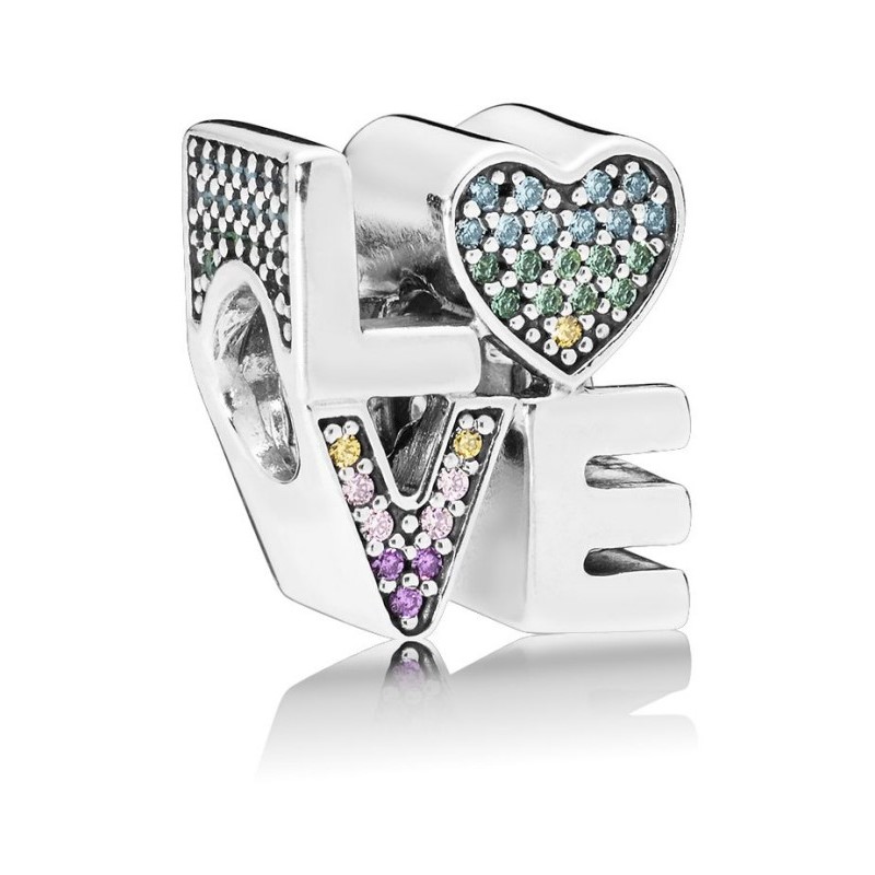 Charm Dije Plata 925 Love Multicolor
