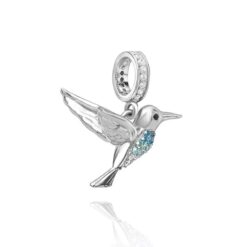 Alternative view of Charm Dije Plata 925 Clibri Pajaro Ave Plateada