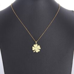 Alternative view of Colgante Collar Trebol 4 Hojas Acero Dorado