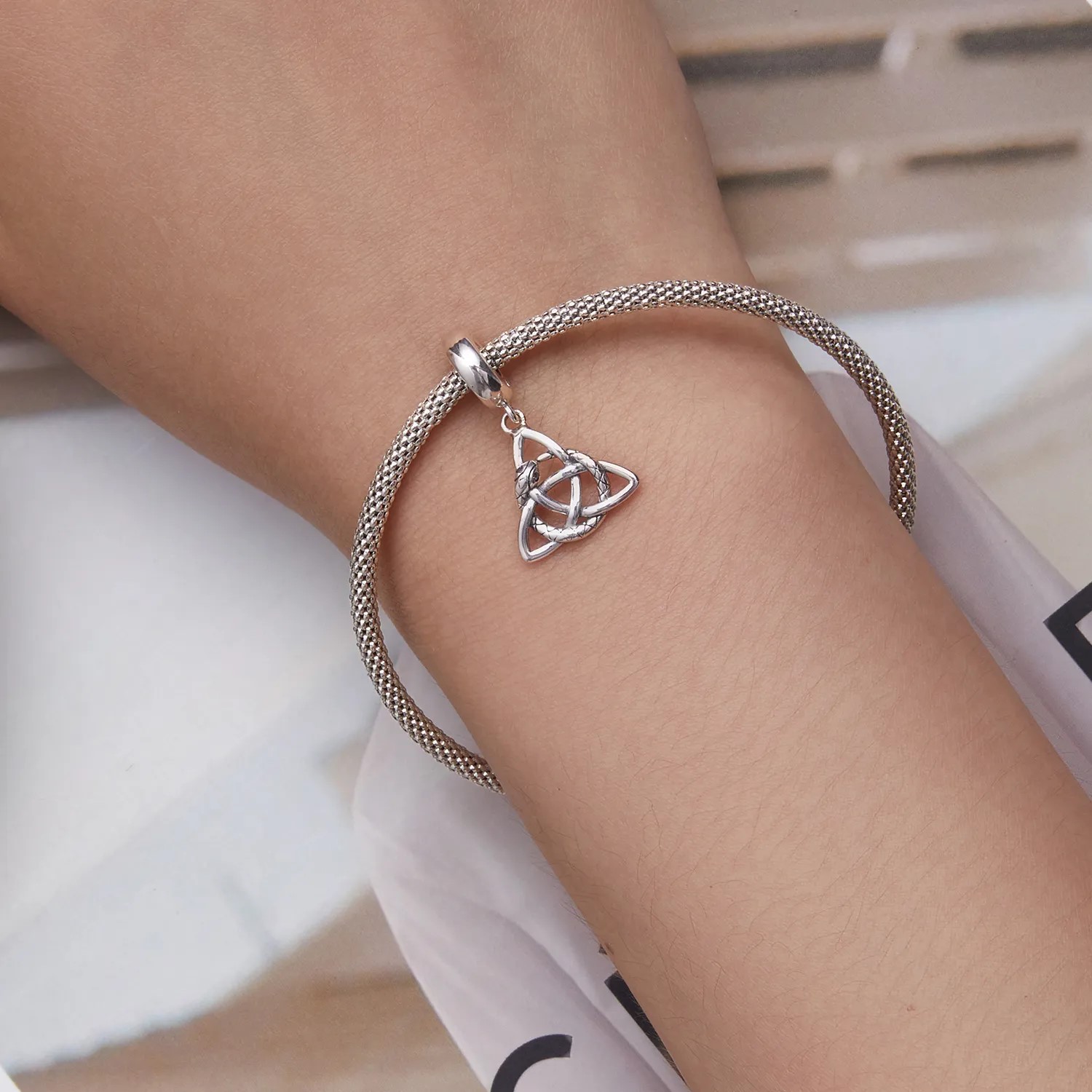 Charm Dije Plata 925 Triqueta Celta Snake - Imagen 2